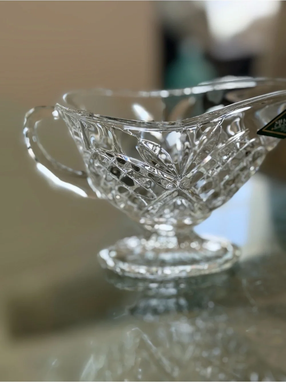 Shannon Crystal Clear Glass Lidded sugar and creamer set
